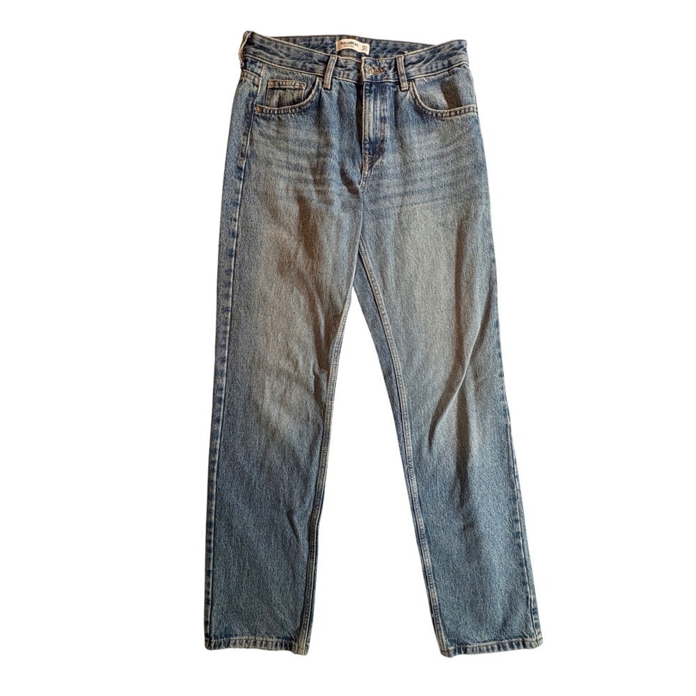 Pull&Bear Straight Leg Jeans Womens 4 Blue High Rise‎ Medium Wash Denim